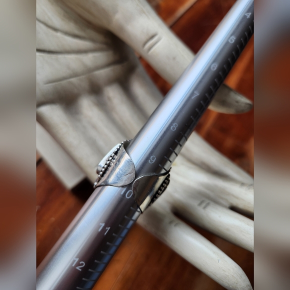 Agate, Lapis, Turquoise & Coral Gemstone Adjustable Statement Ring - Picture 5 of 16